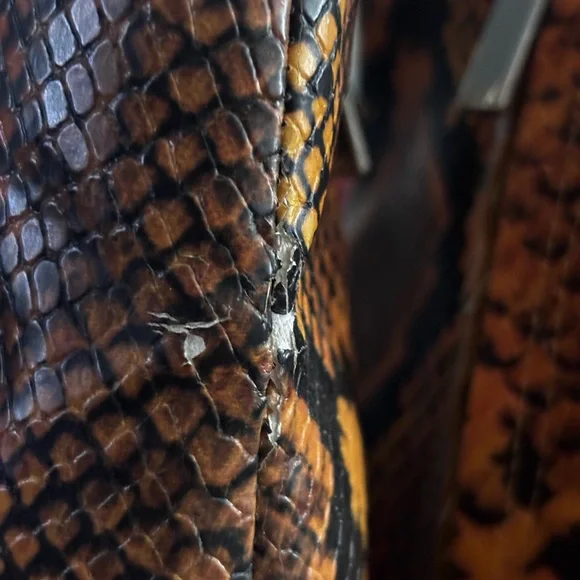 Bikercore Orange & Black Faux Snakeskin Ankle Boots by Steve Madden | Size 8.5 - Picture 10 of 11